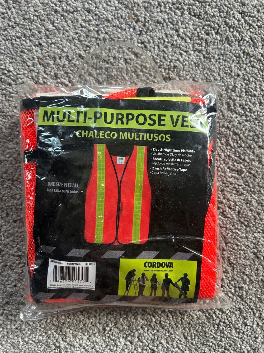 Brand New High-Visibility Orange Safety Work Vest